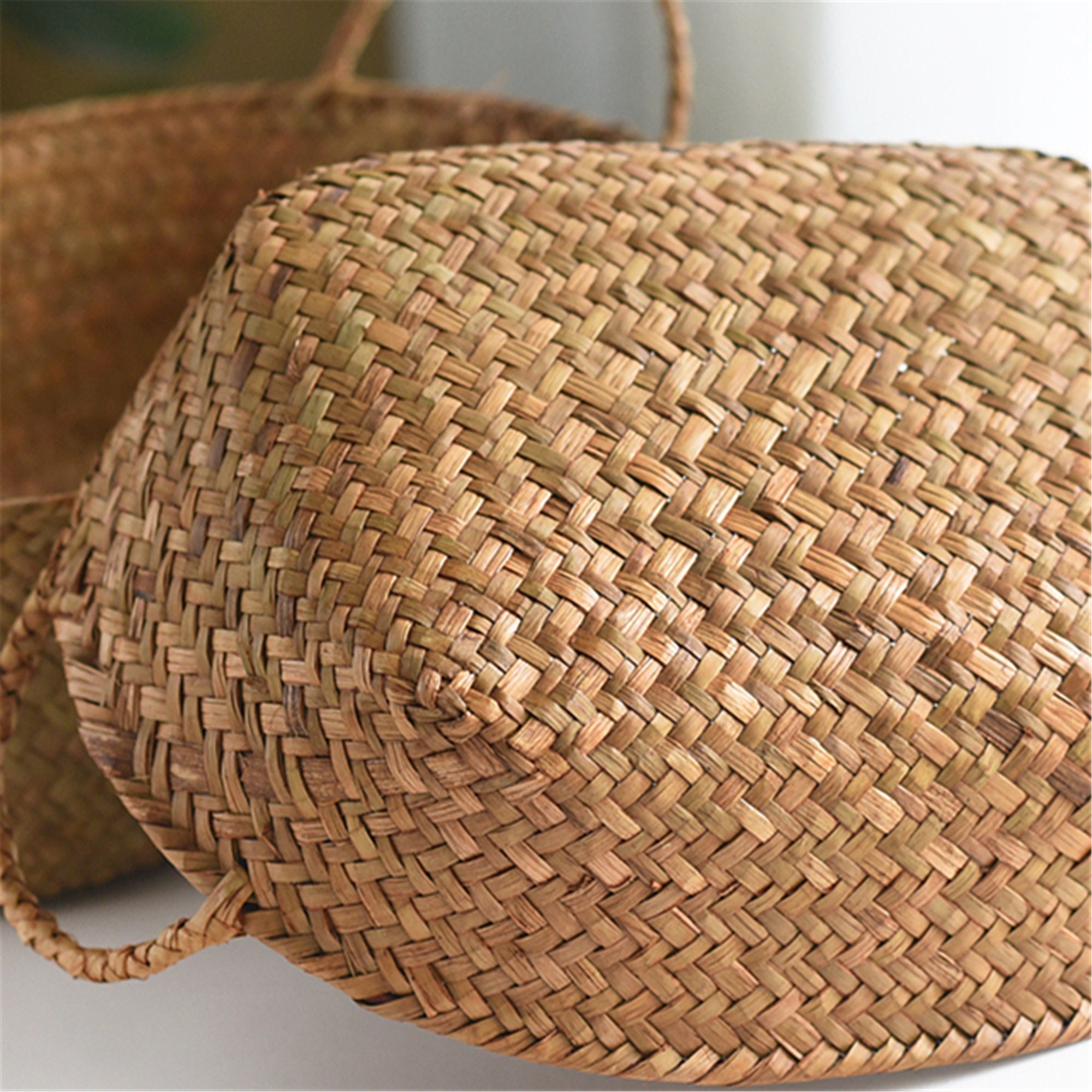 Straw basket straw weaving basket housewarming decor vintage Etsy