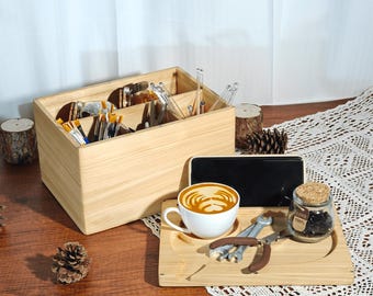 Handcrafted cypress wood storage box,multi-purpose tray cover,custom fabric,magnetic closure,tool kitchen entryway storage,gifts
