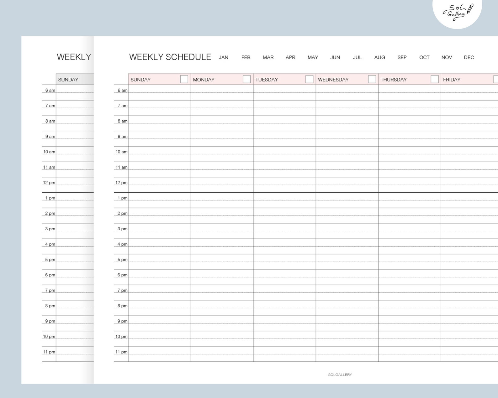 weekly-schedule-landscape-weekly-planner-weekly-timetable-etsy