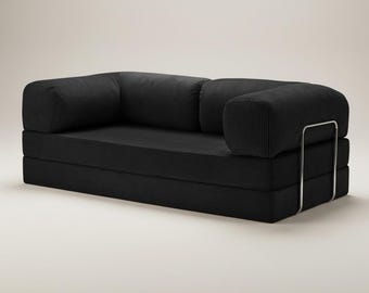 Sofá modular de pana para suelo/Sofá versátil para salón/Sillón con otomana/Fundas lavables/Tumbona baja para salón