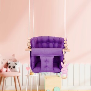 Swing Chair, Kids Swing , hammock baby swing, fabric swing,indoor swing, cotton fabric swing, swing chair,swing,Puffy swing,baby gift Purple
