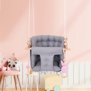 Swing Chair, Kids Swing , hammock baby swing, fabric swing,indoor swing, cotton fabric swing, swing chair,swing,Puffy swing,baby gift Gray