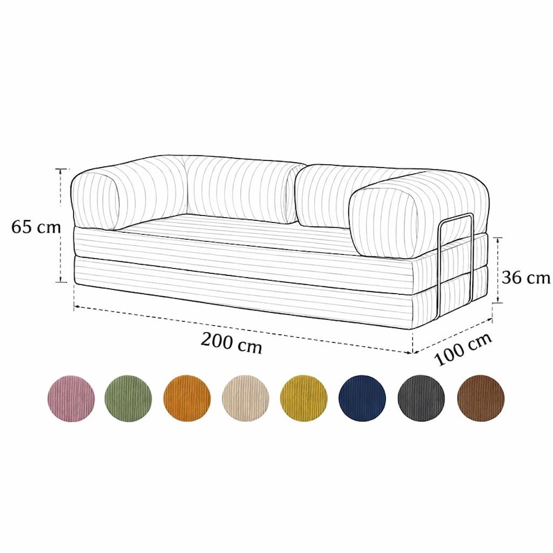 Low profile floor couch cushion 100x100 cm modern minimalist design