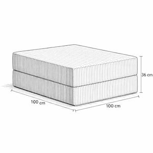 Square pouf ottoman corduroy fabric thick foam seating block