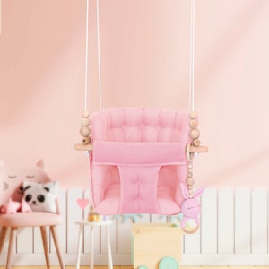 Swing Chair, Kids Swing , hammock baby swing, fabric swing,indoor swing, cotton fabric swing, swing chair,swing,Puffy swing,baby gift Pink