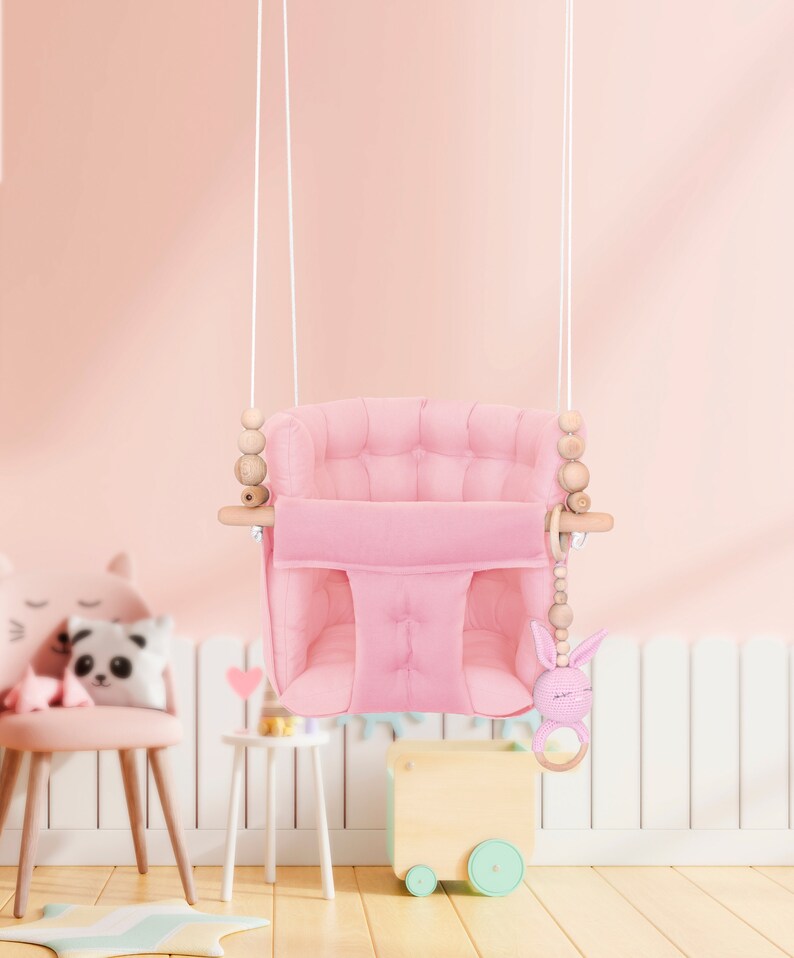 Swing Chair, Kids Swing , hammock baby swing, fabric swing,indoor swing, cotton fabric swing, swing chair,swing,Puffy swing,baby gift Pink