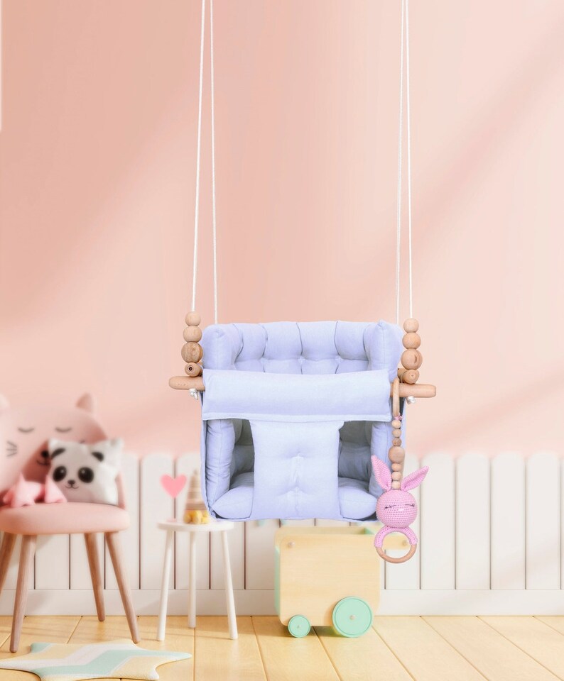 Swing Chair, Kids Swing , hammock baby swing, fabric swing,indoor swing, cotton fabric swing, swing chair,swing,Puffy swing,baby gift White