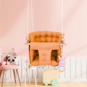 Swing Chair, Kids Swing , hammock baby swing, fabric swing,indoor swing, cotton fabric swing, swing chair,swing,Puffy swing,baby gift Orange