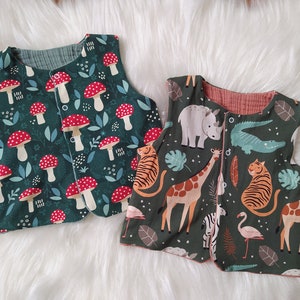 Newborn Vest/ Baby Vest /Children Reversible Muslin Vest/ Kids Muslin Vest/%100 Cotton-4 layers of Multi Muslin-Seasonal-Kids Vest/