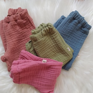 Kids Muslin Trousers, 100% Cotton Baby Pants, Boho Style Pants, Multi-Muslin-Seasonal-Kids Pants, Toddler Clothing, Baby Clothing