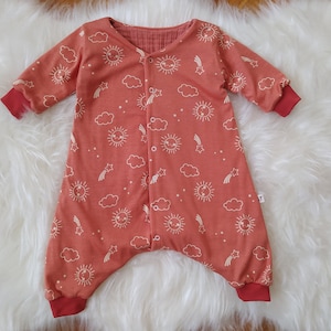 Saco de dormir reversível para bebê, saco de dormir infantil de algodão orgânico, saco de dormir infantil de musselina, roupa de dormir para bebê, sol, nuvem, estrela, cor de azulejo