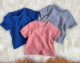 Organic Muslin Baby T-Shirt: Soft Double Gauze Cotton Summer Top