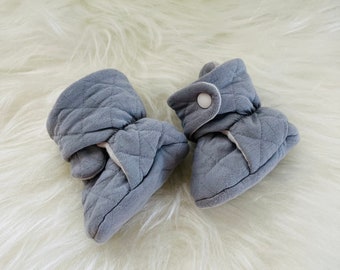 Quilted Baby Booties: Organic Cotton Muslin, Stay-Put Design