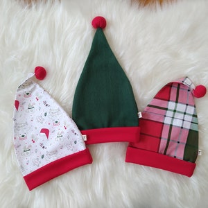 Cotton Christmas Elf Hat: Kids Santa Hat, Holiday Photo Prop