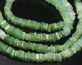 Prehnite Shaded Green Faceted Cube 12.5 Inches Strand Size 4mm