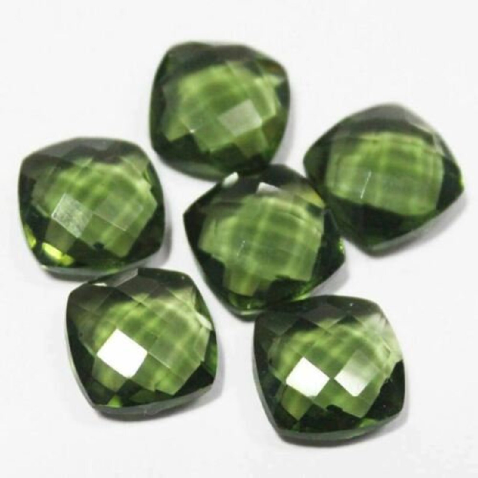 Olive Green Andalusite Quartz Faceted Cushion Gemstone Match Etsy