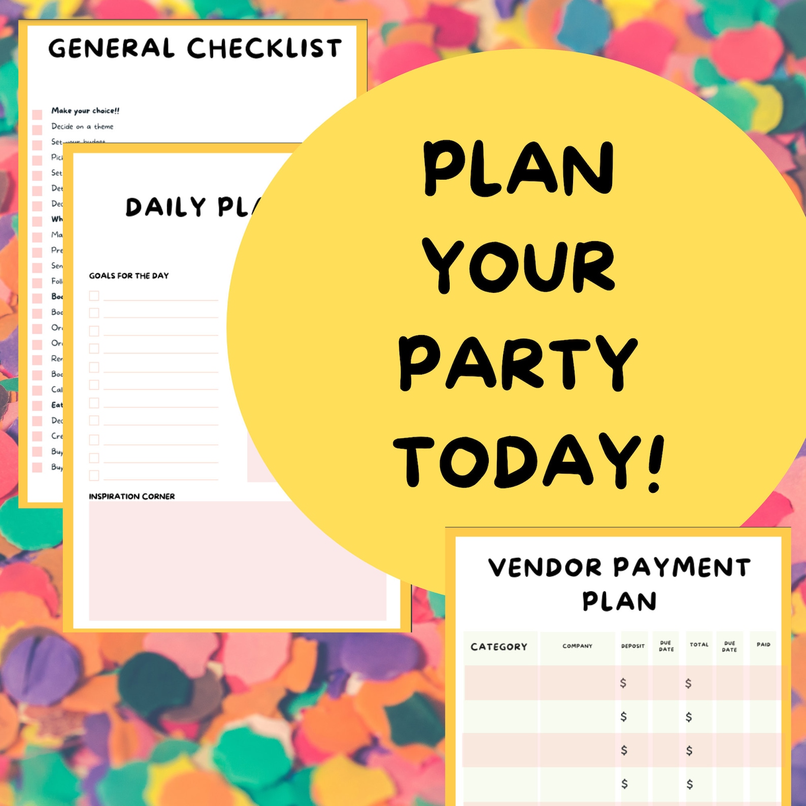 Kids Birthday Party Planner Template Printable Kids Party Etsy