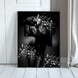 Black and White Fashion Wall Art; Statement Photo Print; Minimalist Glam and Chic Design