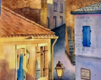 Sunset, Sunrise, Always Provence, Original Watercolor painting