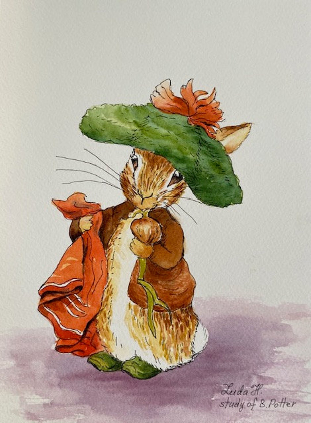 Benjamin Bunny Original Drawing in Ink and Watercolor - Etsy