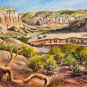 Mesa Southwest, Ghost Ranch, Small original watercolor painting