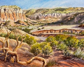 Mesa Southwest, Ghost Ranch, Small original watercolor painting