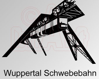 Vector illustration of Wuppertal suspension railway