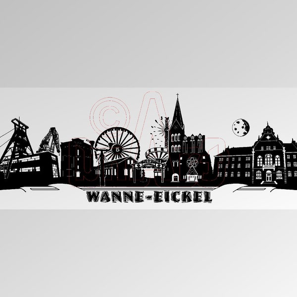 Vektorgrafik Skyline Wanne-Eickel