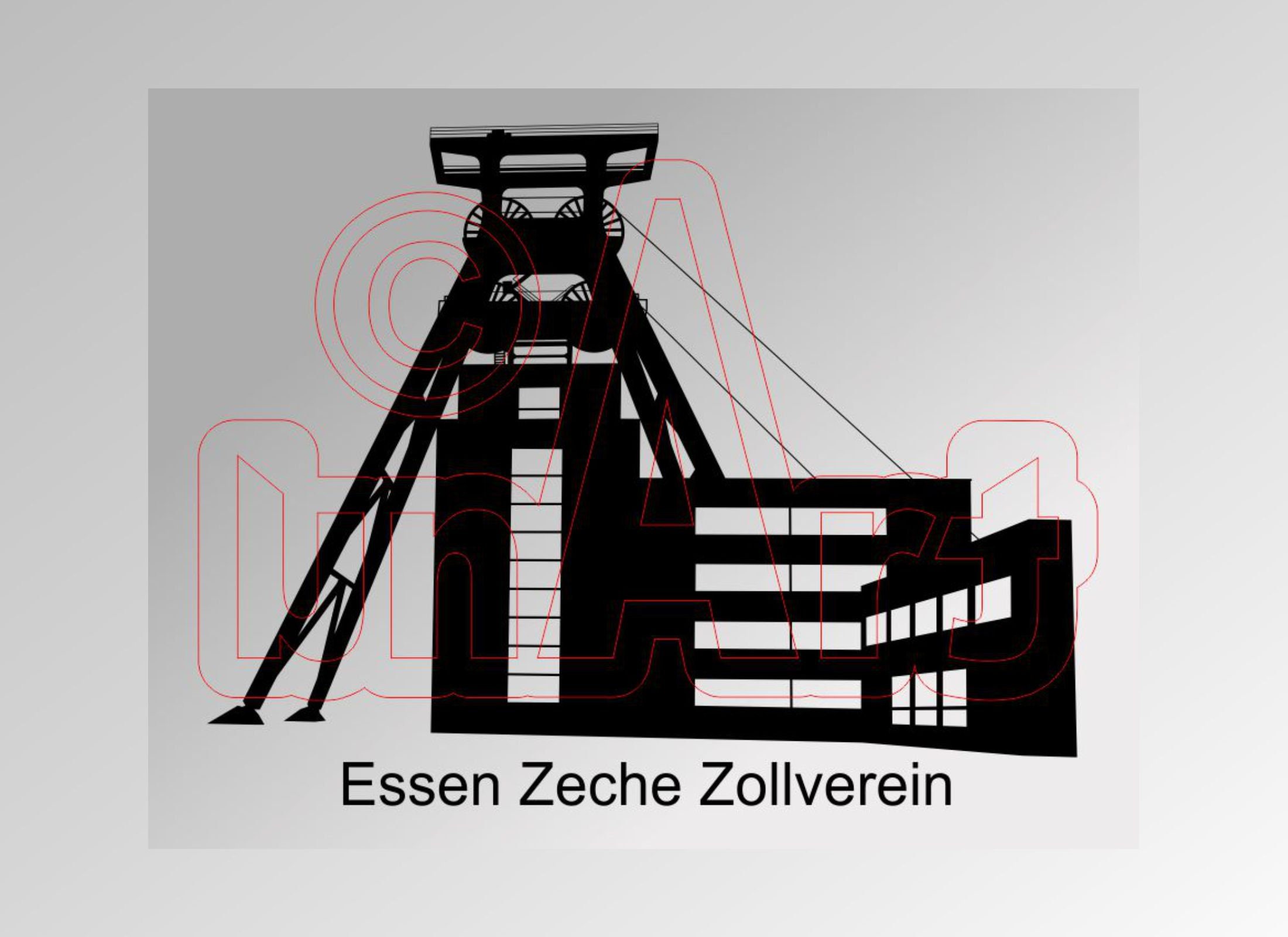 Vector Graphic Essen Zollverein Coal Mine - Etsy