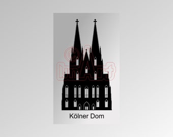 Vector Illustration Cologne Cologne Cathedral