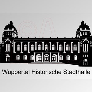 Vector illustration Wuppertal Historic City Hall