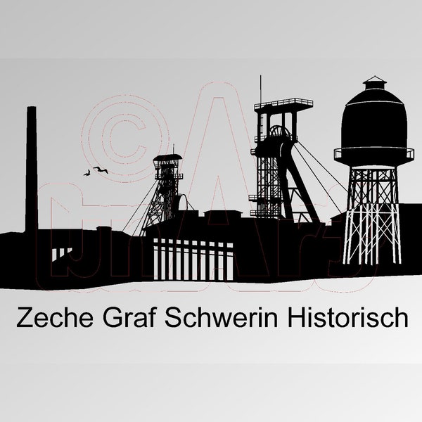 Vektorgrafik Zeche Graf Schwerin Historisch