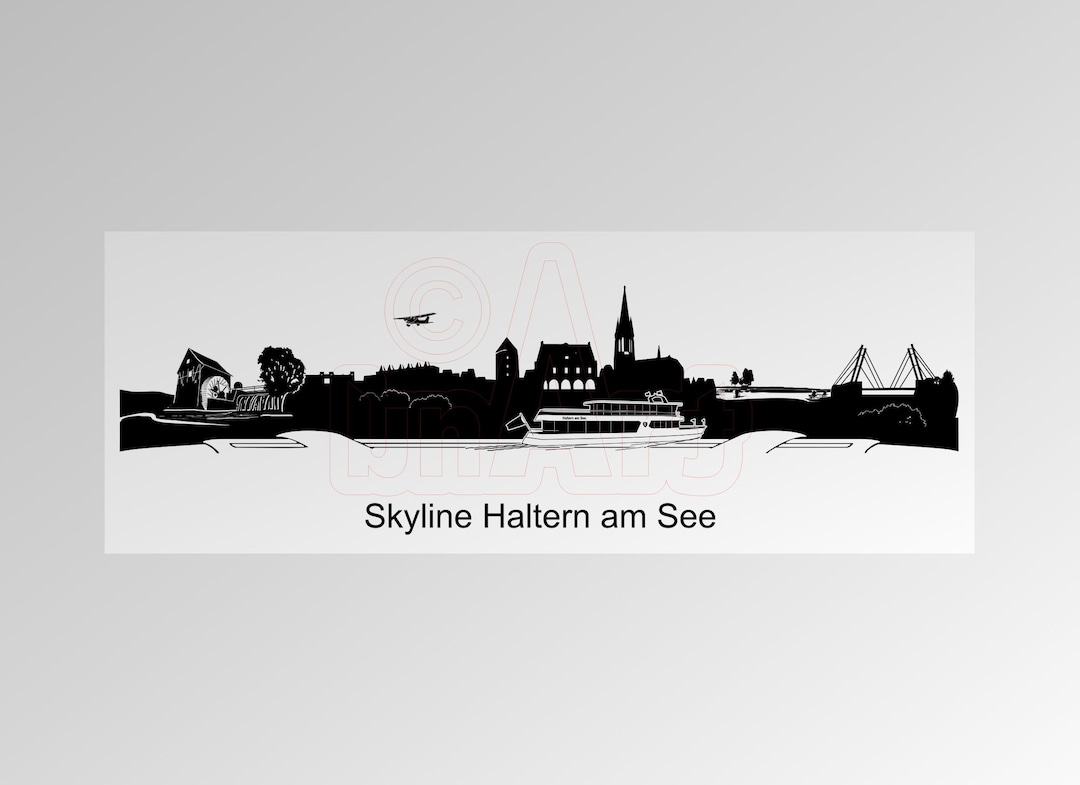 Vector Graphic Skyline Haltern Am See - Etsy