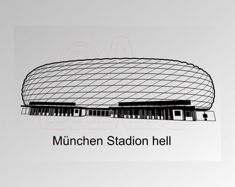 Ilustración vectorial del estadio de Múnich brillante