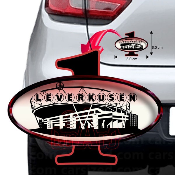 Aufkleber Leverkusen Nummer 1, Aufkleber Stadion Leverkusen, Autoaufkleber, Stadion Aufkleber, Laptop Aufkleber, Sticker Leverkusen