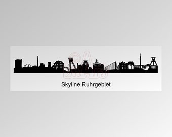 Illustrazione vettoriale skyline della zona della Ruhr