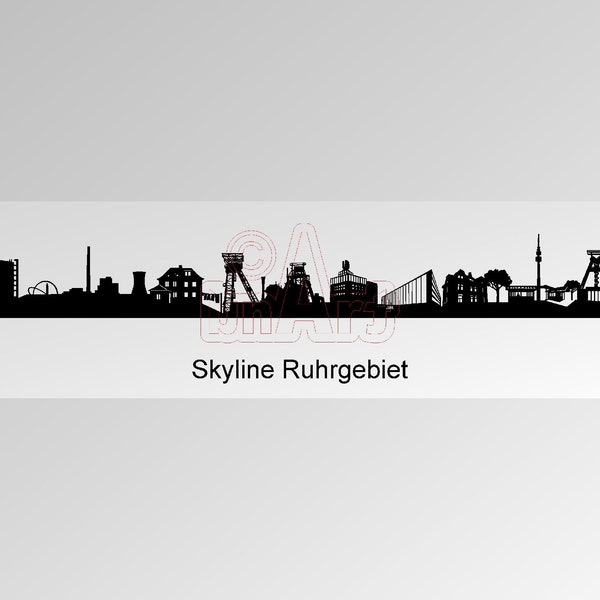 Illustration vectorielle skyline région de la Ruhr