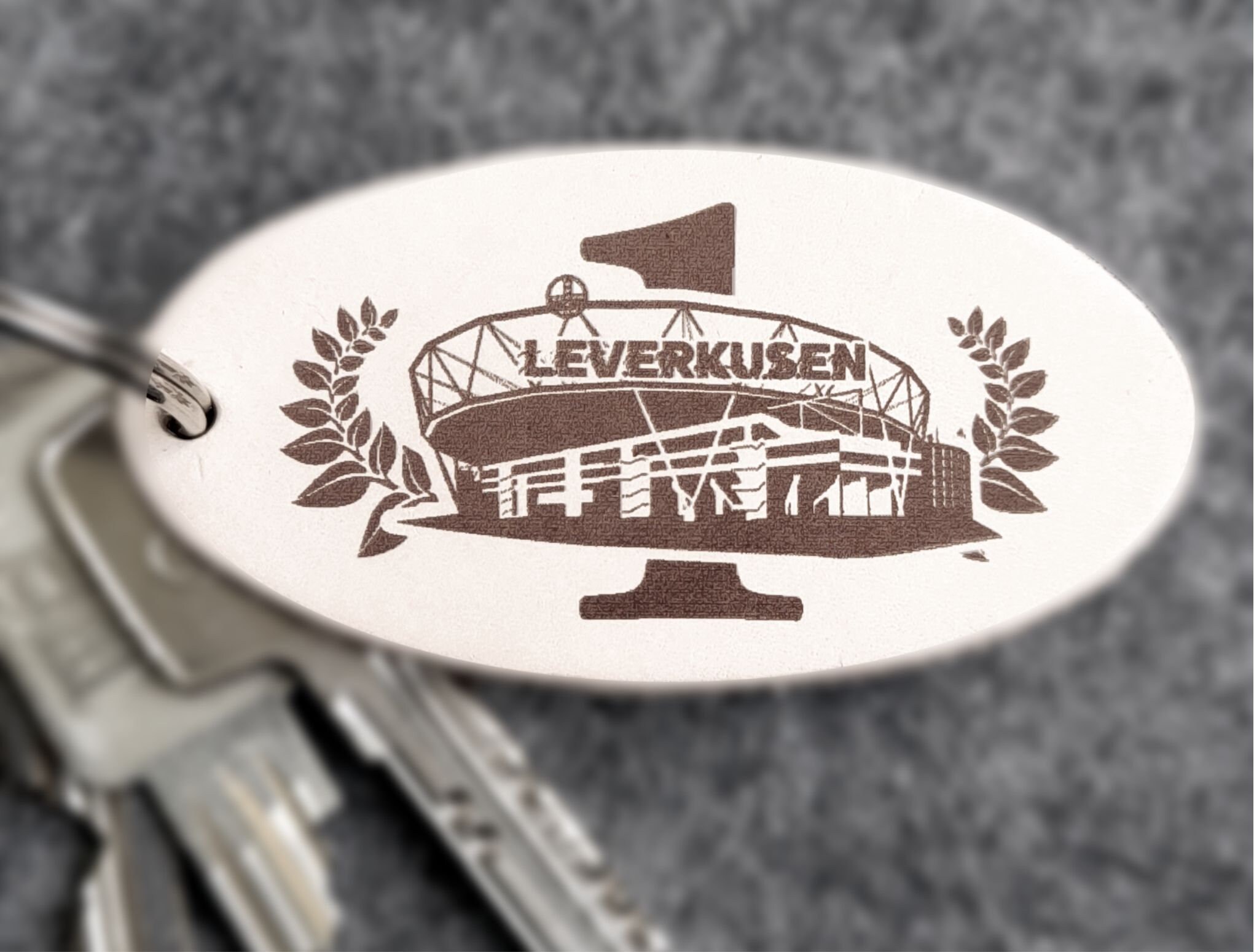 Keyring Leverkusen Number 1 Made of Natural Leather - Etsy