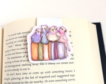 Pigeons Magnetic Bookmark • Whimsical Animal Page Marker • Handmade Book Lover Gift