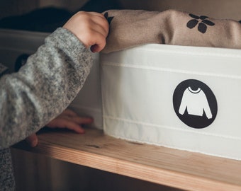 48 Montessori clothes pictogram labels | Clothing icons from newborn to toddler | Wardrobe organization printables graphics |IKEA HÄNGIG