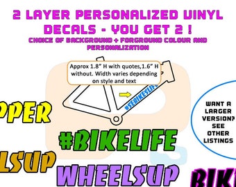SE Bikes Two-Layer Outline Vinyl Decals – 2 Colours, Personalized (Set of 2)
