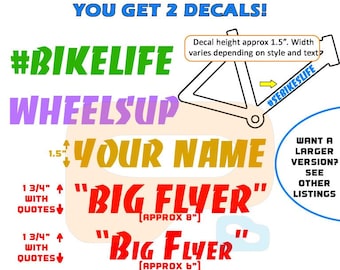 SE Bikes Personalized Decal / Sticker (you get 2) | Main Downtube - New: Custom Quote Options!