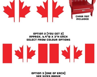 Canada Flag Decal for Adirondack / Muskoka Chair (you get TWO!) Happy Canada Day!