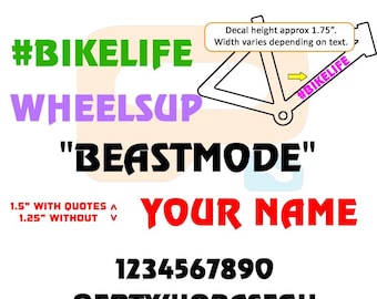 Personalized Bike "FLOW" Decal / Sticker | Main Downtube (you get 2)