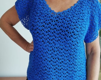 Blau gestrickt Shirt