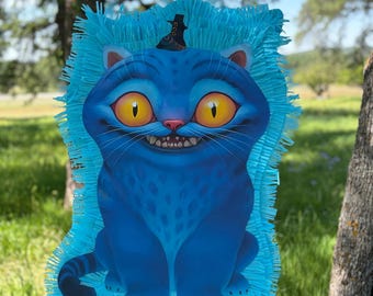 K-pop Demon Hunter Blue Cat Piñata, The Tiger Party Decor 24"x18"x4"