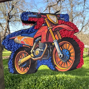 Dirtbike Piñata – Perfeito para festas temáticas de motocicletas, aniversários e muito mais