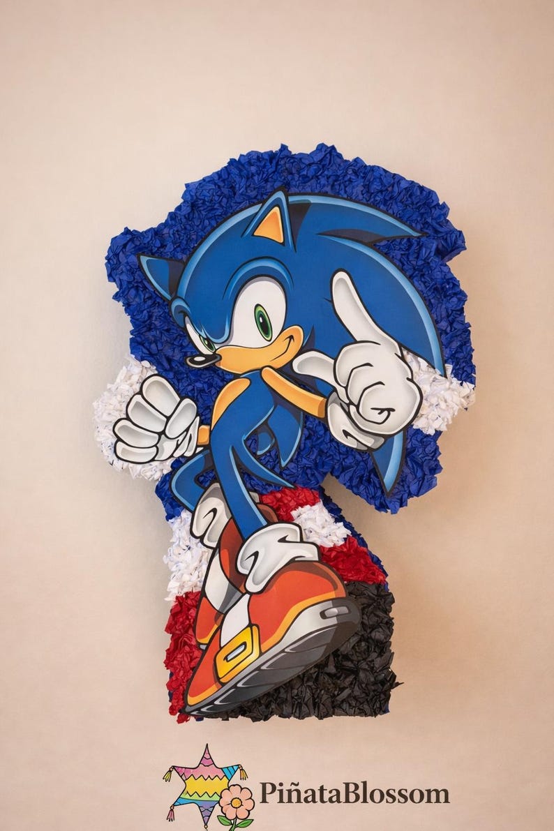 Piñata de erizo azul: gran decoración para fiestas hecha a mano imagen 1