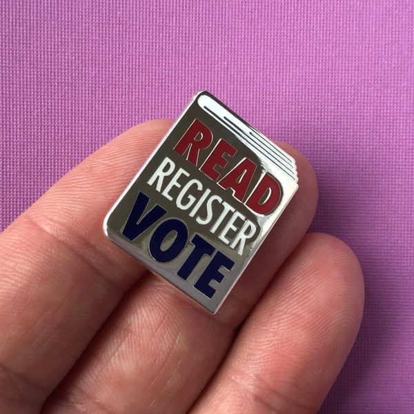 Read Register Vote Enamel Pin