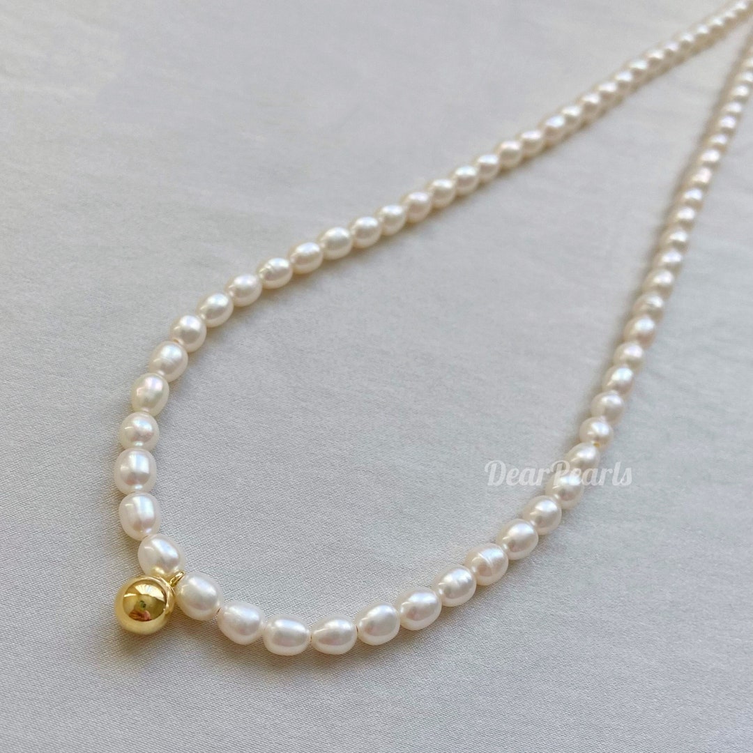 Pearl Beads Necklace White Mini Freshwater Pearl Necklace - Etsy Canada
